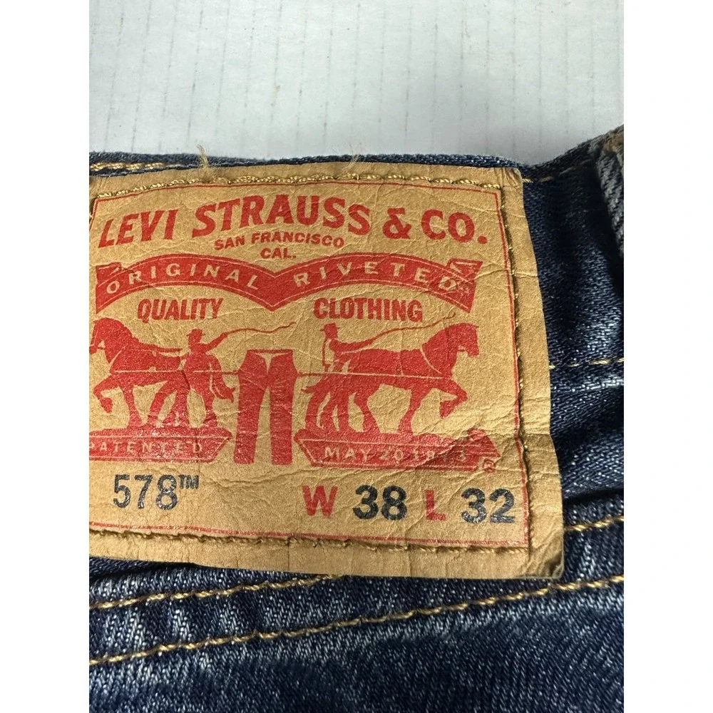 Levi's 578 Baggy Denim Jeans Men's Size 38x32 Blue Cotton Y2K Streetwear